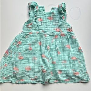 Angel Dear Mint and Pink Baby flamingo dress 2t